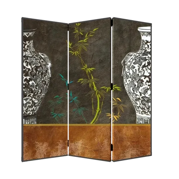 Neoclassical Chinese Folding Screen Walnut Wood Divider