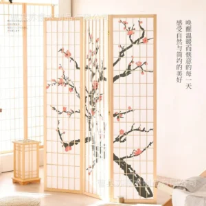 Modern Solid Wood Folding Screen Divider
