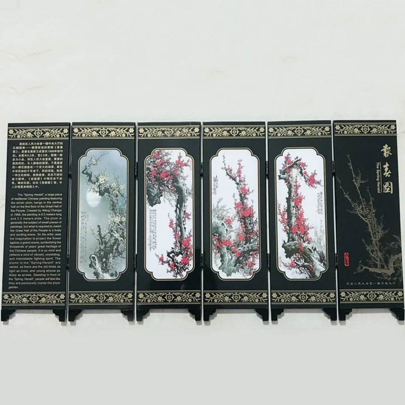 Mini Chinese Spring 6-Panel Wooden Room Divider - Image 2