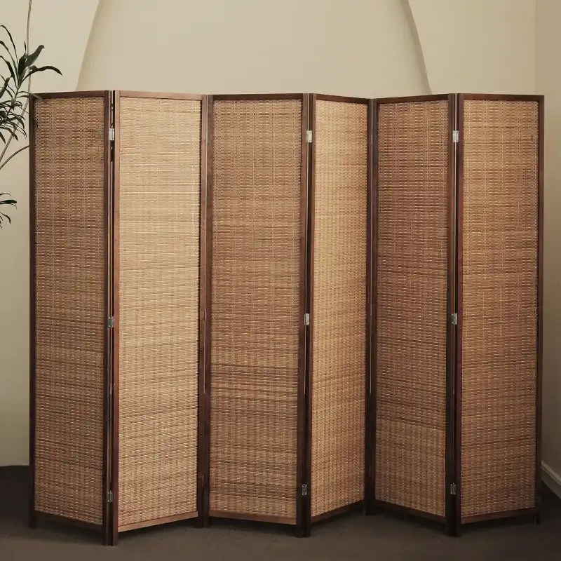 Chinese 6-Panel Bamboo Folding Room Divider Screen - Image 3
