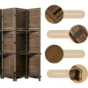 Chinese Screen Wood Room Divider Shelves