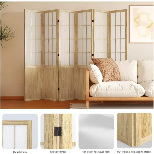 Chinese Japanese Shoji Wood Folding Screen Divider