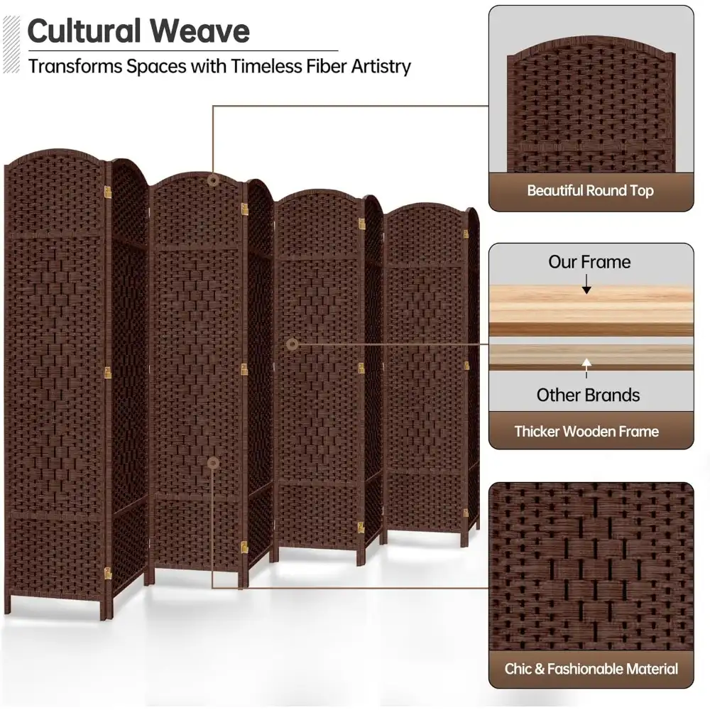 8 Panel Folding Privacy Screen Room Divider - Image 4