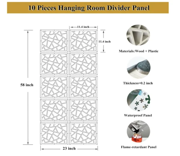 Chinese Wood Hanging Room Divider Panels