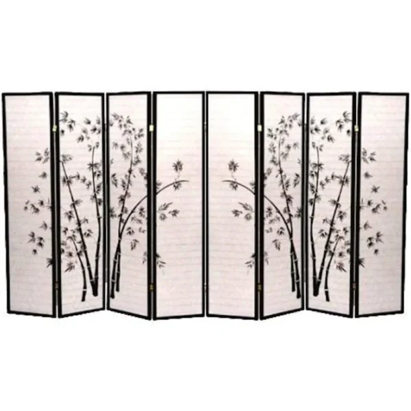 Chinese Shoji Black Bamboo Privacy Screen Divider