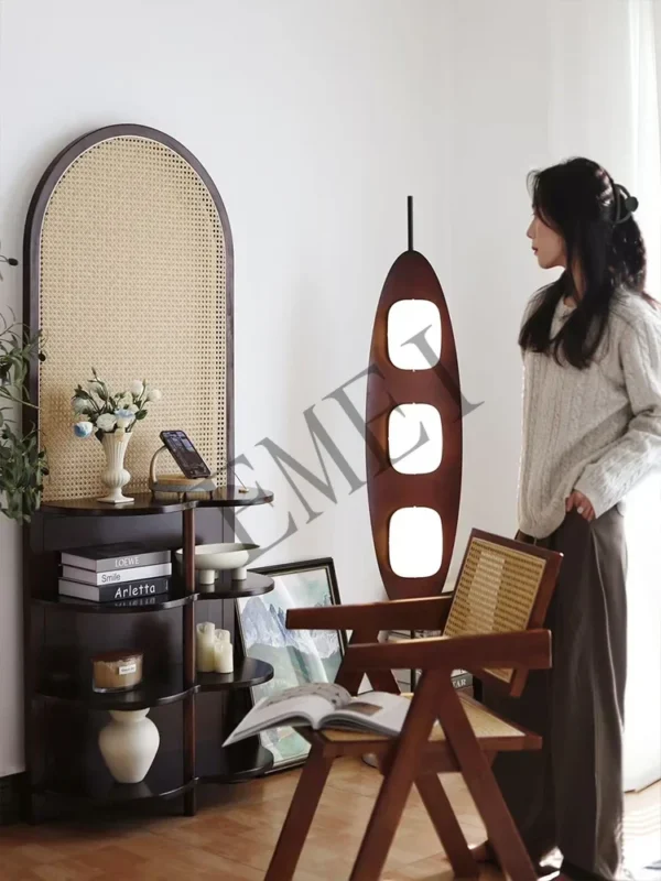 Chinese Retro Pine Wood Screen Divider