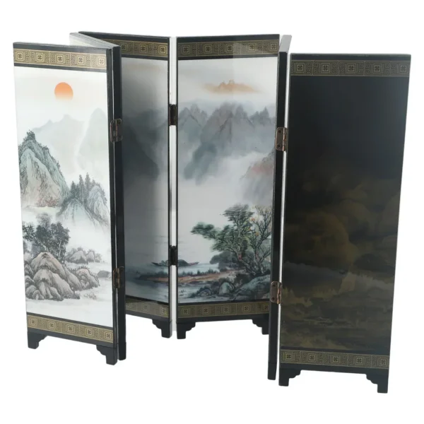 Chinese Wooden Mini Folding Screen Divider Traditional Room Partition