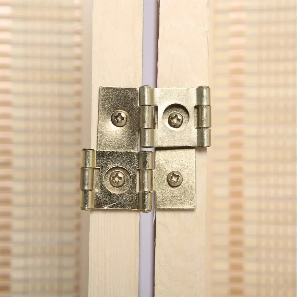 Natural Wood Bamboo Weave Room Divider Screen - Image 3