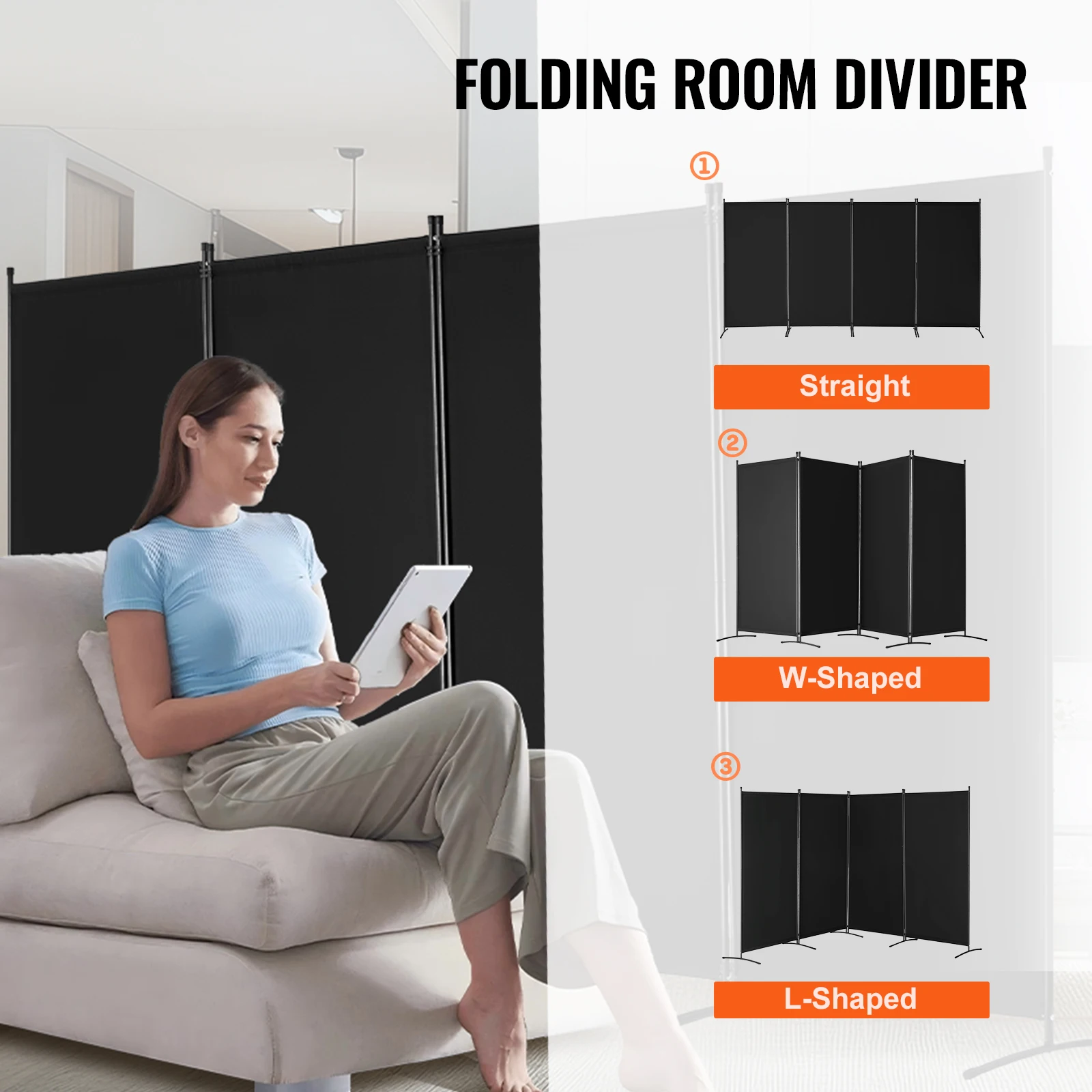 4 Panel Folding Privacy Screen Room Divider - Image 5