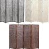 Natural Wood Bamboo Weave Room Divider Screen