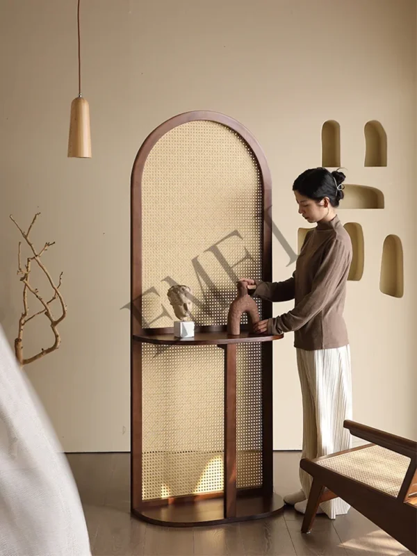 Chinese Retro Pine Wood Screen Divider