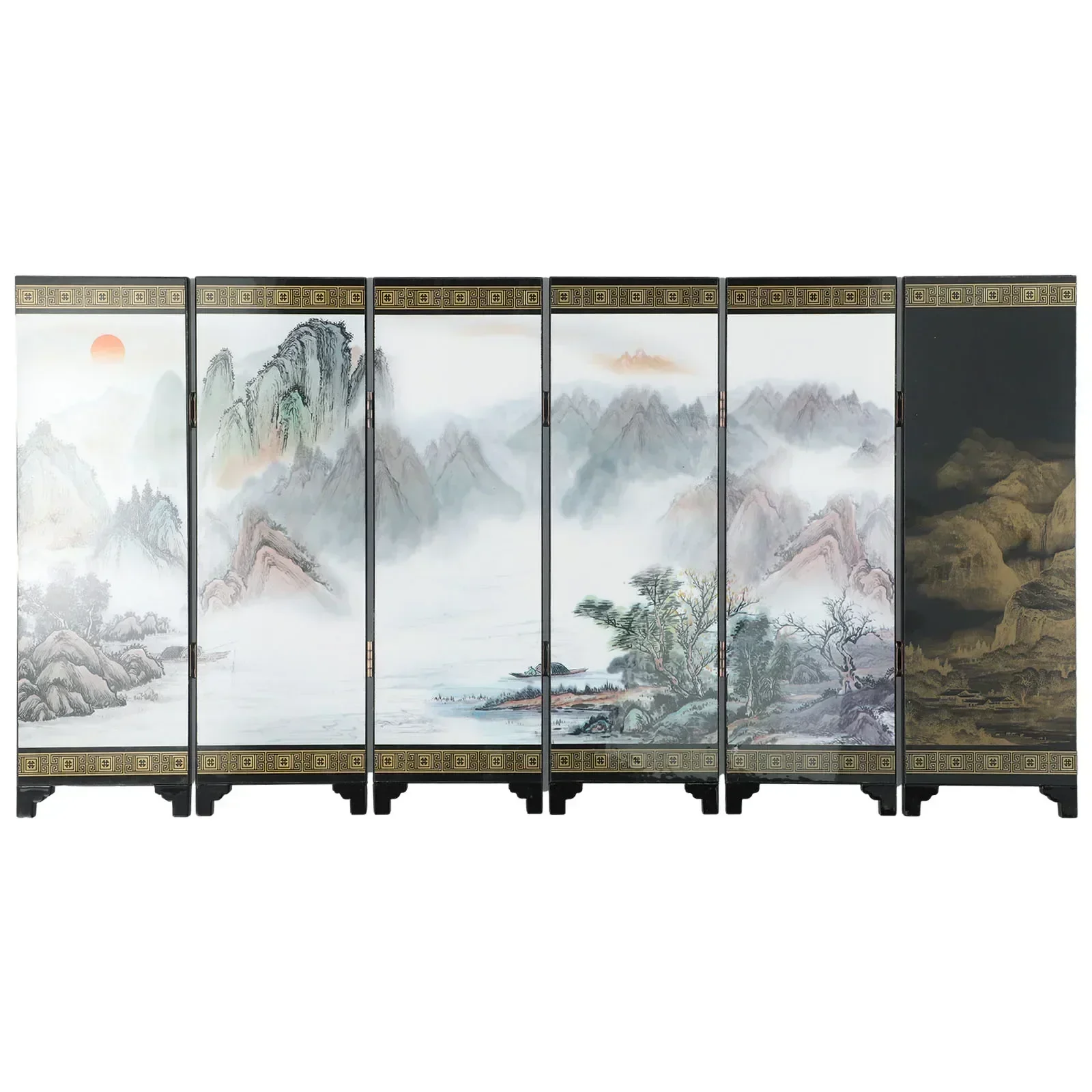 Chinese Wooden Mini Folding Screen Divider Traditional Room Partition - Image 4