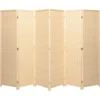 Natural Wood Bamboo Weave Room Divider Screen
