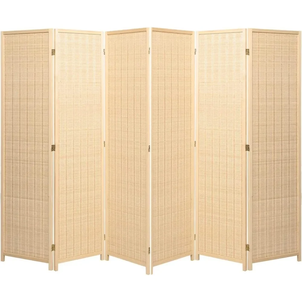 Natural Wood Bamboo Weave Room Divider Screen - Image 4
