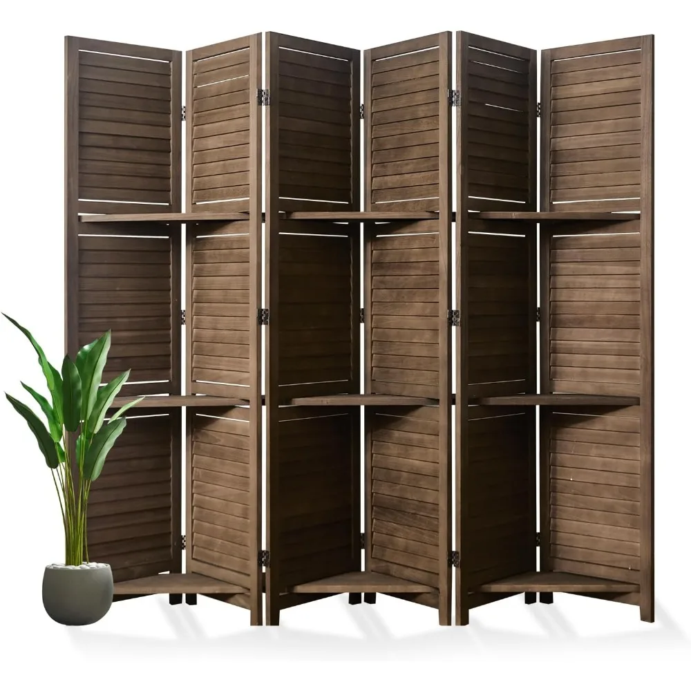 Chinese Screen Wood Room Divider Shelves