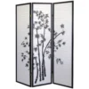 Chinese Shoji Black Bamboo Privacy Screen Divider